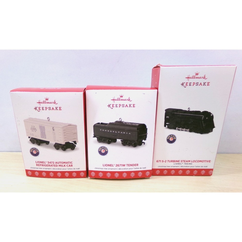 Hallmark Keepsake 2017 Die Cast‎ Lionel Trian Christmas Tree Ornaments Lot of 3